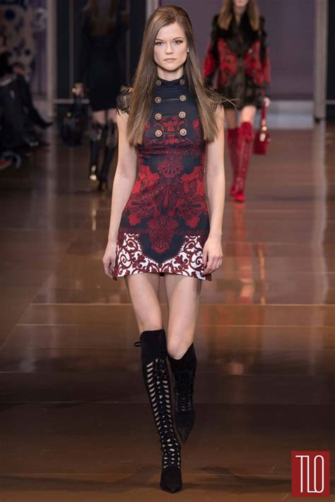 Nina Dobrev in Versace Fall 2014 